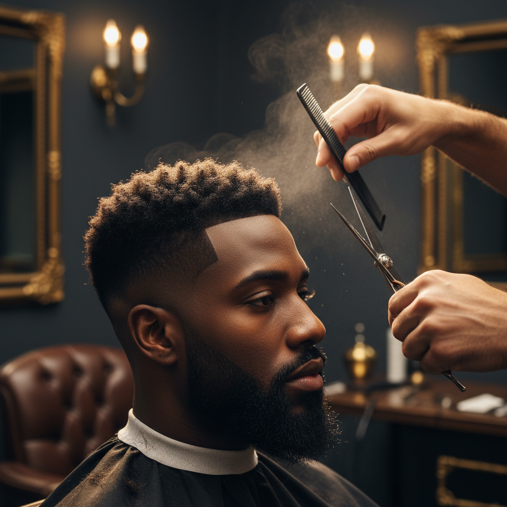 Barber professionnel au travail ST. GEORGE Yaoundé